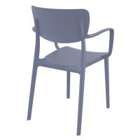 Lisa Outdoor Dining Arm Chair Dark Gray ISP126-DGR - 1