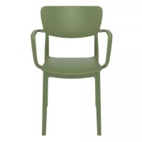 Lisa Outdoor Dining Arm Chair Olive Green ISP126-OLG - 2