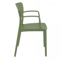 Lisa Outdoor Dining Arm Chair Olive Green ISP126-OLG - 3