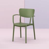 Lisa Outdoor Dining Arm Chair Olive Green ISP126-OLG - 6
