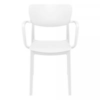 Lisa Outdoor Dining Arm Chair White ISP126-WHI - 2