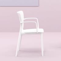 Lisa Outdoor Dining Arm Chair White ISP126-WHI - 5