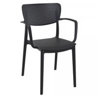 Loft Outdoor Dining Arm Chair Black ISP128-BLA