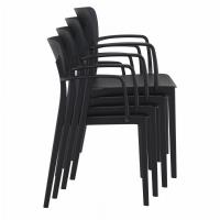 Loft Outdoor Dining Arm Chair Black ISP128-BLA - 5