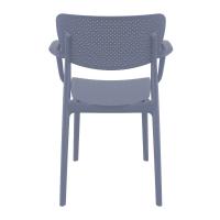 Loft Outdoor Dining Arm Chair Dark Gray ISP128-DGR - 4