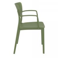 Loft Outdoor Dining Arm Chair Olive Green ISP128-OLG - 3