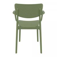Loft Outdoor Dining Arm Chair Olive Green ISP128-OLG - 4