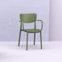 Loft Outdoor Dining Arm Chair Olive Green ISP128-OLG - 5