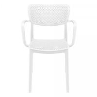 Loft Outdoor Dining Arm Chair White ISP128-WHI - 2