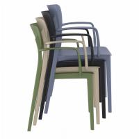 Loft Outdoor Dining Arm Chair Dark Gray ISP128-DGR - 5