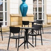 Loft Round Bistro Set 3 Piece with 24 inch Table Top Black ISP1284S-BLA