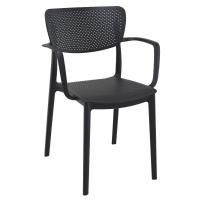 Loft Round Bistro Set 3 Piece with 24 inch Table Top Black ISP1284S-BLA - 1