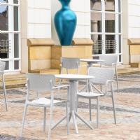 Loft Round Bistro Set 3 Piece with 24 inch Table Top White ISP1284S-WHI