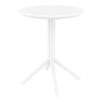 Loft Round Bistro Set 3 Piece with 24 inch Table Top White ISP1284S-WHI - 2