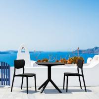 Lucy Outdoor Bistro Set 3 Piece with 27 inch Table Top Black ISP1292S-BLA