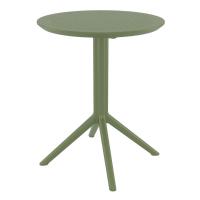 Lucy Round Bistro Set 3 Piece with 24 inch Table Top Olive Green ISP1294S-OLG - 2