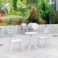 Lucy Round Bistro Set 3 Piece with 24 inch Table Top White ISP1294S-WHI