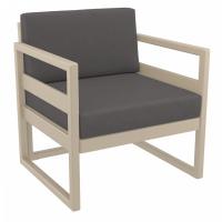 Mykonos Club Chair Taupe with Charcoal Cushion ISP131-DVR-CCH