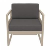 Mykonos Club Chair Taupe with Charcoal Cushion ISP131-DVR-CCH - 6