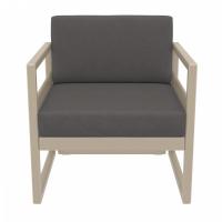 Mykonos Club Chair Taupe with Charcoal Cushion ISP131-DVR-CCH - 6