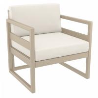 Mykonos Club Chair Taupe with Natural Cushion ISP131-DVR-CNA