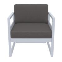 Mykonos Patio Club Chair Silver Gray with Charcoal Cushion ISP131-SIL-CCH - 2