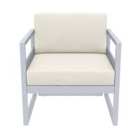 Mykonos Patio Club Chair Silver Gray with Natural Cushion ISP131-SIL-CNA - 2