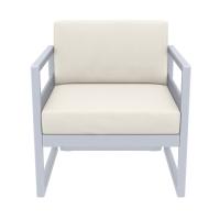 Mykonos Patio Club Chair Silver Gray with Natural Cushion ISP131-SIL-CNA - 2