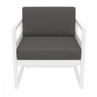 Mykonos Club Chair White with Charcoal Cushion ISP131-WHI-CCH - 4
