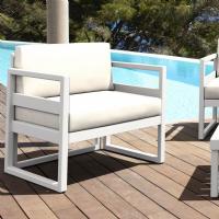 Mykonos Club Chair White with Natural Cushion ISP131-WHI-CNA - 3