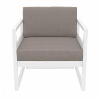 Mykonos Club Chair White with Taupe Cushion ISP131-WHI-CTA - 4
