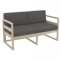 Mykonos Loveseat Taupe with Charcoal Cushion ISP1312-DVR-CCH