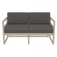 Mykonos Loveseat Taupe with Charcoal Cushion ISP1312-DVR-CCH - 3