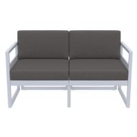 Mykonos Patio Loveseat Silver Gray with Charcoal Cushion ISP1312-SIL-CCH - 2