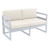 Mykonos Patio Loveseat Silver Gray with Natural Cushion ISP1312-SIL-CNA