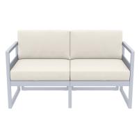 Mykonos Patio Loveseat Silver Gray with Natural Cushion ISP1312-SIL-CNA - 2