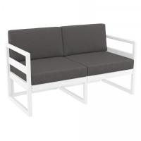 Mykonos Loveseat White with Charcoal Cushion ISP1312-WHI-CCH