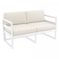 Mykonos Loveseat White with Natural Cushion ISP1312-WHI-CNA