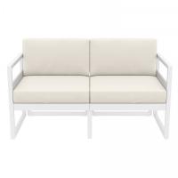 Mykonos Loveseat White with Natural Cushion ISP1312-WHI-CNA - 4