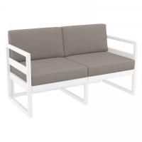 Mykonos Loveseat White with Taupe Cushion ISP1312-WHI-CTA