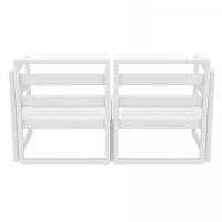 Mykonos Loveseat White with Taupe Cushion ISP1312-WHI-CTA - 1