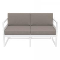 Mykonos Loveseat White with Taupe Cushion ISP1312-WHI-CTA - 4