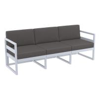 Mykonos Patio Sofa Silver Gray with Charcoal Cushion ISP1313-SIL-CCH