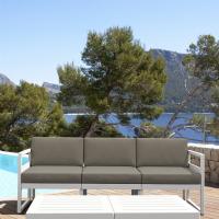 Mykonos Sofa White with Taupe Cushion ISP1313-WHI-CTA - 3