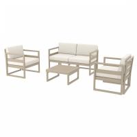 Mykonos 4 Person Lounge Set Taupe with Natural Cushion ISP132-DVR-CNA - 1