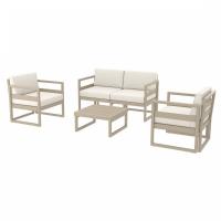 Mykonos 4 Person Lounge Set Taupe with Natural Cushion ISP132-DVR-CNA - 1