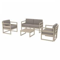 Mykonos 4 Person Lounge Set Taupe with Taupe Cushion ISP132-DVR-CTA - 1