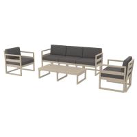 Mykonos 5 Person Lounge Set Taupe with Charcoal Cushion ISP133-DVR-CCH - 1