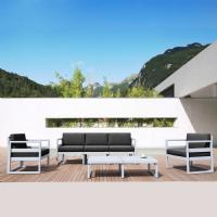 Mykonos 5 Person Lounge Set Silver Gray with Charcoal Cushion ISP133-SIL-CCH - 2