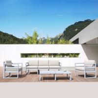Mykonos 5 Person Lounge Set Silver Gray with Natural Cushion ISP133-SIL-CNA - 2